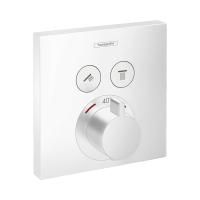 Смеситель для душа Hansgrohe ShowerSelect, встраиваемый, для 2 потребителей, с термостатом, белый ма