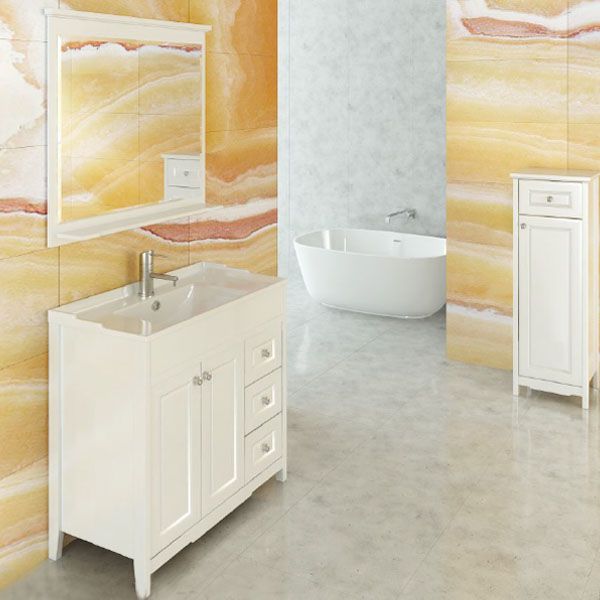 Зеркало Comforty "Тбилиси-90" белый глянец