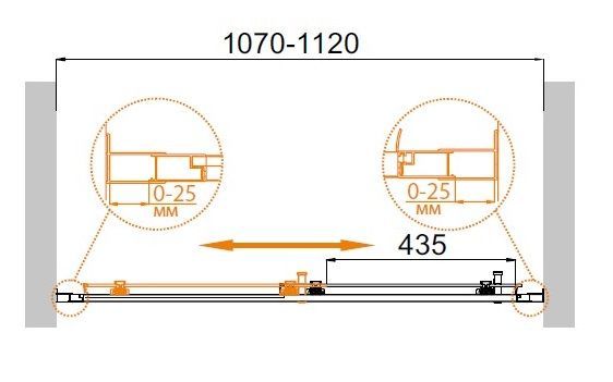 Душевая дверь Cezares MOLVENO-BF-1-110-C-Cr-IV