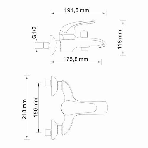 Смеситель для ванны WasserKRAFT Rossel 2800, 2801