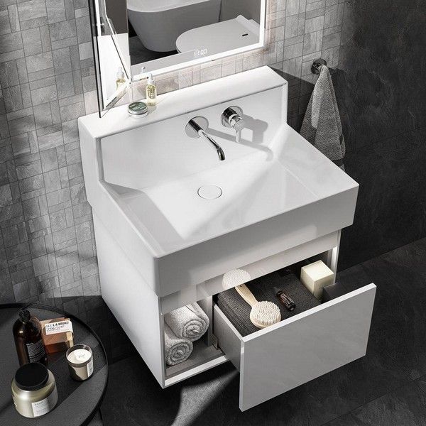 Тумба подвесная Kerama Marazzi Logica/Лоджика M 65, белоснежный, LO.M.65\WHT