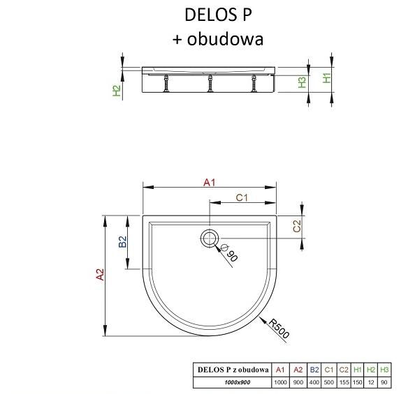 Душевой поддон Radaway Delos