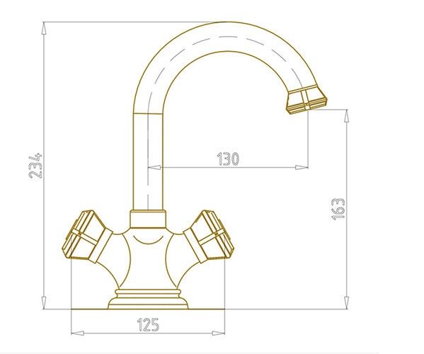 Смеситель на раковину Bronze De Luxe ROYAL (21981)