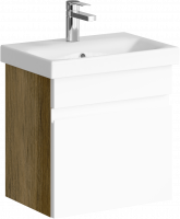 Тумба Aqwella "Smart" 50 подвесная, цвет дуб балтийский с раковиной MODUO 50 SLIM SRT0105DB