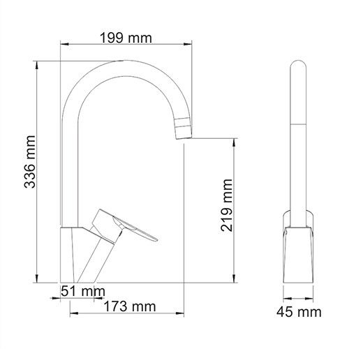 Смеситель для кухни WasserKRAFT Leine 3500, 3507