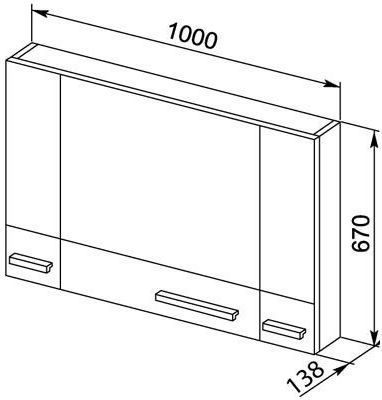 Зеркало-шкаф Aquanet Нота 100 черный