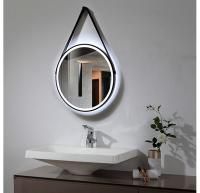 Зеркало Gair Этна черное / Etna black 600*600 на ремне круглое