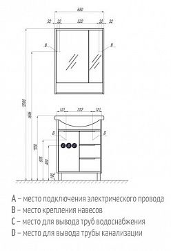 РИКО 65 ЗЕРКАЛО-ШКАФ (Белый/Ясень Фабрик)