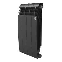 Радиатор биметаллический Royal Thermo BiLiner 500 /Noir Sable - 4 секции, черный графитовый, RTBNS50