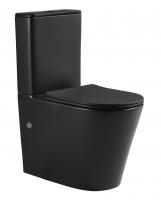 Унитаз-компакт SantiLine SL-5026MB, безободковый, система смыва Tornado (сиденье микролифт), черный