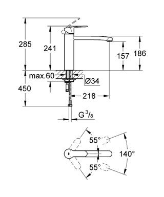 Смеситель для кухни Grohe Eurostyle Cosmopolitan, хром, 31124002
