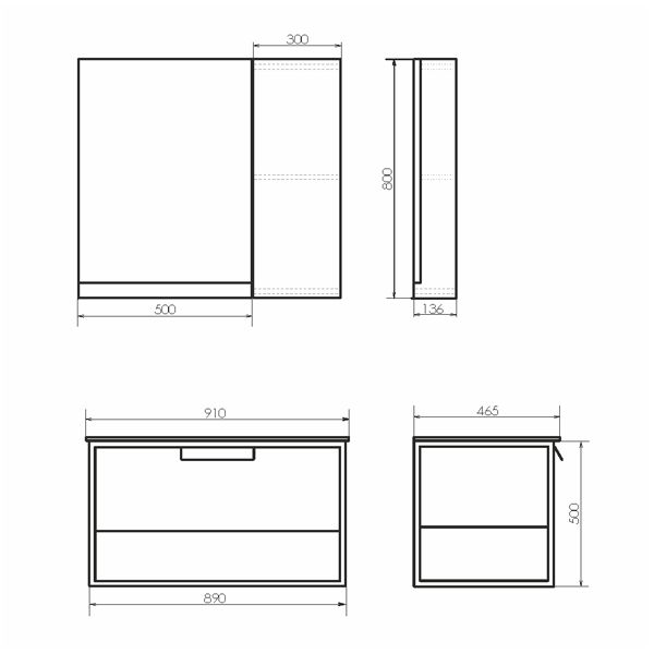 Тумба Comforty "Бонн-90" дуб темный с раковиной Quadro 90
