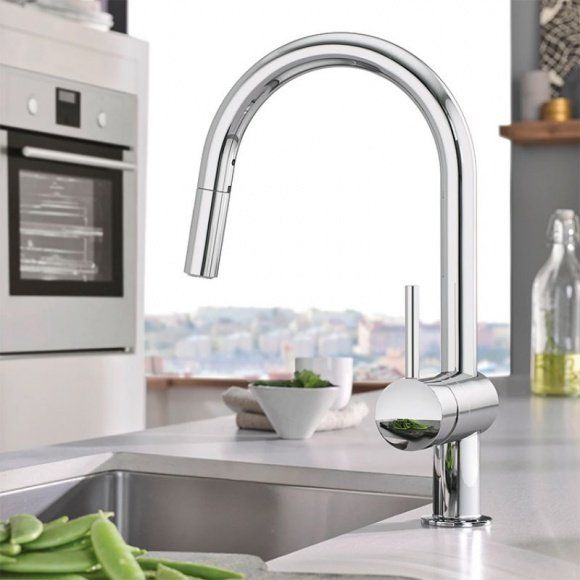 Смеситель для кухни Grohe Minta с выдвижным изливом, хром, 32321002