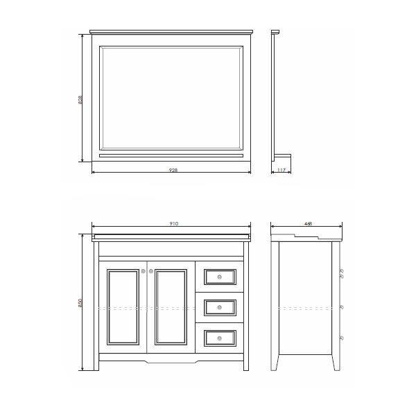 Зеркало Comforty "Тбилиси-90" белый глянец