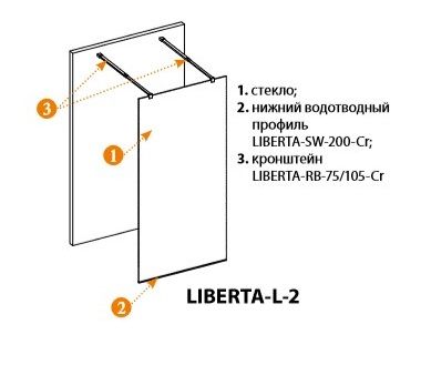 Душевая перегородка Cezares Liberta 110*195 см, с возможностью двустороннего входа, прозрачное стекл