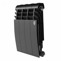 Радиатор биметаллический Royal Thermo BiLiner 350 /Noir Sable - 4 секции, черный графитовый, RTBNS35