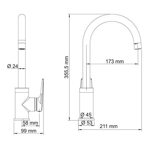 Смеситель для кухни WasserKRAFT Lopau 3200, 3207