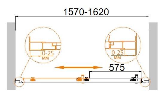 Душевая дверь Cezares MOLVENO-BF-1-160-C-Cr-IV