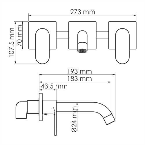 Смеситель для раковины WasserKRAFT Elbe 7400, 7445