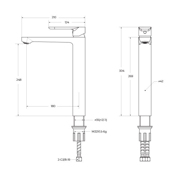 Смеситель для накладной раковины Cezares STYLUS золото, STYLUS-LC-BORO-W0