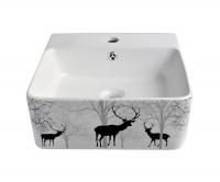 Раковина накладная Bronze De Luxe Black Deer, 400x420x156, 1060BD