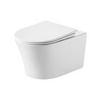 Унитаз подвесной Grossman Thin Rim, с тонкой крышкой, микролифт, смыв торнадо, белый, GR-5604SQ