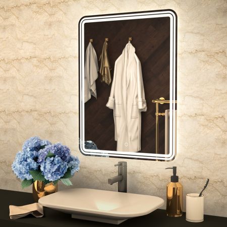Зеркало Azario Адриана 600*800 влагостойкое с подсветкой, МДФ