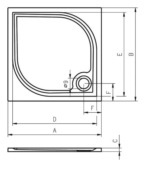 Душевой поддон Riho KOLPING DB33 80х120х3, DB3300500000000