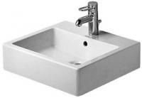Раковина накладная Duravit Vero 50 с 1 отв., без перелива, шлифованная, белый, 454500000