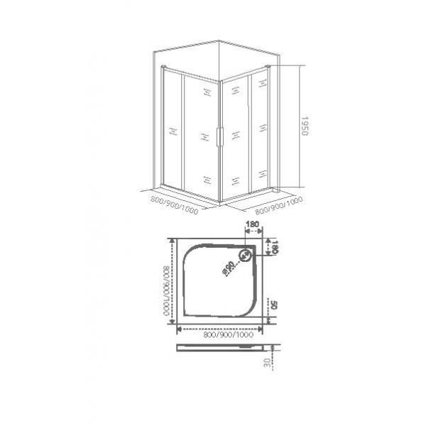 Душевая кабина Bas IDEA CR-100-C-CH