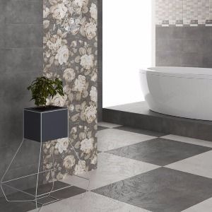FIORI GRIGIO декор панно мозаика светло-серая 20х60 1064-0102