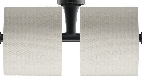 Держатель Duravit Starck T двойной, для туалетной бумаги, чёрный матовый, 0099384600