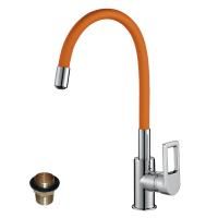 Смеситель для кухни Rossinka СЕРИЯ Z, хром/оранжевый Z35-35U-Orange