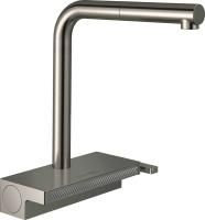 Смеситель для кухни Hansgrohe Aquno Select M81 с выдвижным изливом, хром матовый, 73830800