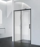 Душевая дверь BelBagno 1400x1950, прозрачное стекло, чёрный матовый профиль, ACQUA-BF-1-140-C-NERO