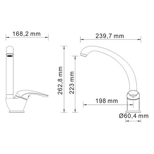 Смеситель для кухни WasserKRAFT Rossel 2800, 2807