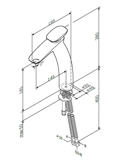 Смеситель для раковины AM.PM Spirit V2.0 высокий, хром, F70A92000