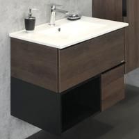 Тумба-умывальник Comforty "Франкфурт-75" дуб шоколадно-коричневый с раковиной COMFORTY 75E