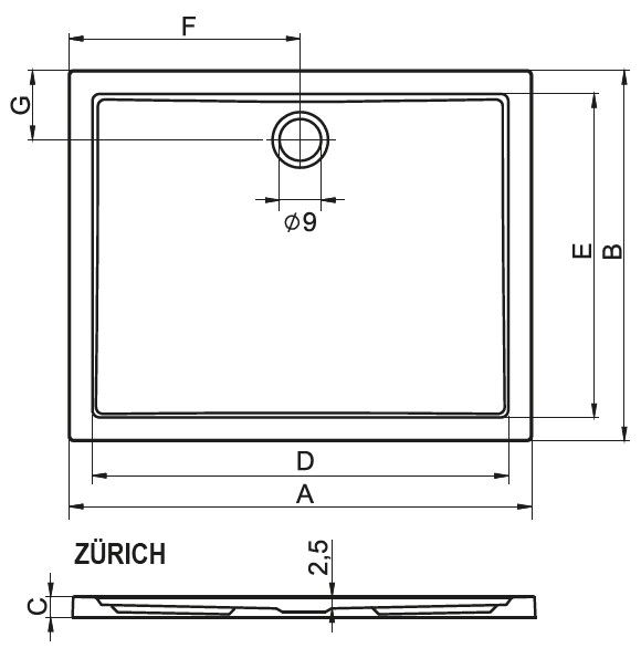 Душевой поддон Riho ZURICH 274 80х120, DA7400500000000