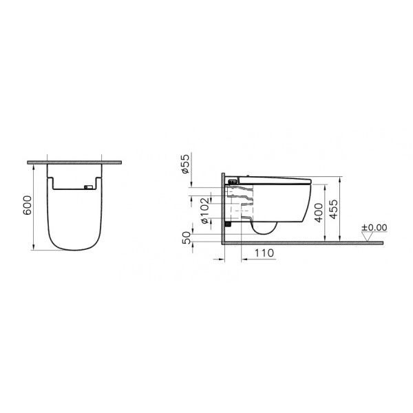 Унитаз подвесной  Vitra  V-Care Comfort, интеллектуальный,  5674B003-6104