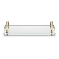 Поднос с ручками Decor Walther Club Tab стеклянный, золото матовое/прозрачное стекло, 856182