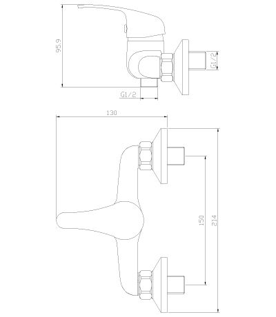 Смеситель для душа Rossinka СЕРИЯ Y с ручным душем, Y35-41