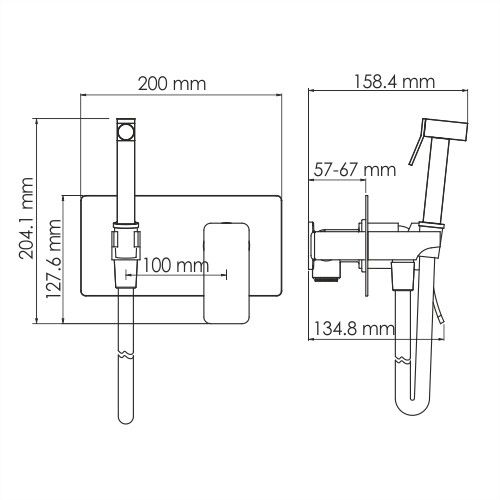 Смеситель с гигиеническим душем WasserKRAFT Aller 1060, 10638