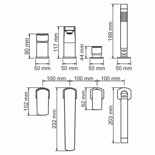 Смеситель для ванны WasserKRAFT Salm 2700, 2755