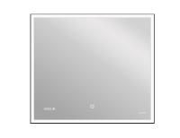 Зеркало Cersanit LED 011 design 100x80 с подсветкой часы металл. рамка, KN-LU-LED011*1