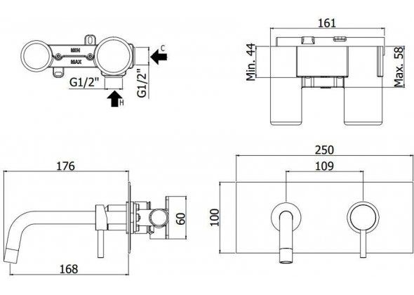 Смеситель для раковины Paffoni Light LIG101HGSP/M