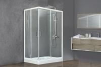 Душевая кабина Royal Bath 120х80х200, прозрачное стекло, белый профиль, правый, RB 8120НP-T-R