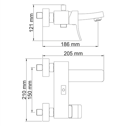 Смеситель для ванны WasserKRAFT Aller 1060 WHITE хром, 1061W