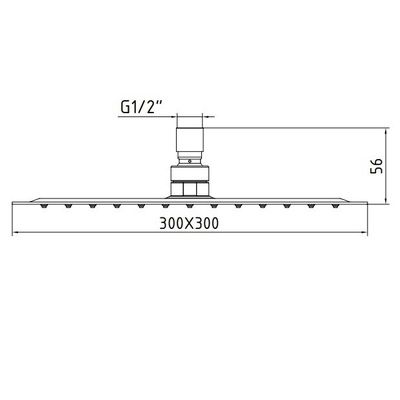 Верхний душ E.C.A. Slim 300x300 мм, 102145013EX