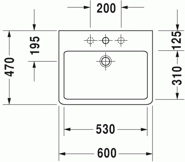 Раковина Duravit Vero 60 см, 0454600000